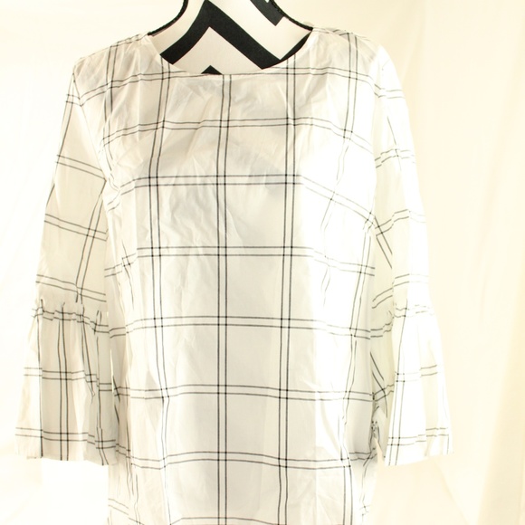 Calvin Klein Tops - NWT. Calvin Klein Women's Plaid Bell Sleeve, XL